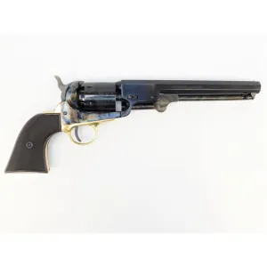 1851 NAVY .44 7 1/2IN CASE HARDENED BROWN POLYMER CHECKERED GRIPS