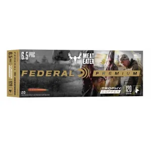 Federal Trophy Copper Rifle Ammunition 6.5 PRC 120 gr TC 3100 fps 20/ct