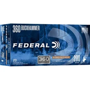 Federal Power-Shok Rifle Ammunition .360 Buckhammer 200gr JSP 2197 fps 20/ct