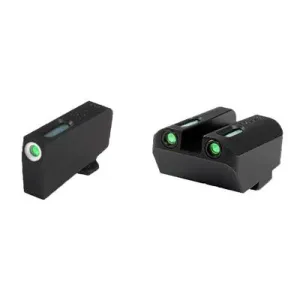 Truglo TFX Tritium/Fiber-Optic Day/Night Sight Set fits GLOCK 17 / 17L, 19, 22, 23, 24, 26, 27, 33, 34, 35, 38, and 39 (Suppressor Low) - White Outlin