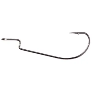 Owner Oversize Worm Size 7/0  Black Chrome 5pk