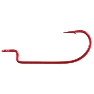 Owner Offset Wide Gap Worm Size 3/0  Red  5pk