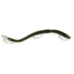 IKE-CON 6 1/4'' Weedless Green Pumpkin/White Tail