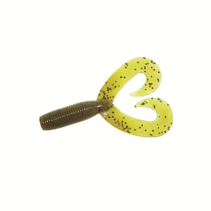 Yamamoto 5'' Double-Tail Gru Green Pump/Black Flake 20pk
