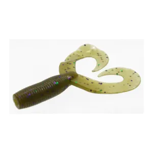 Yamamoto 5'' Double-Tail Gru Green Pump w/Grn & Purp 20pk
