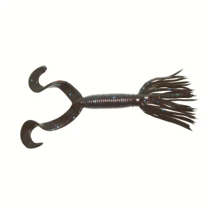 Yamamoto 4'' DT Hula Grub Black w/ Blue - 10pk