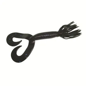 Yamamoto 5'' DT Hula Grub Black w/Lg Blue Flake 10pk