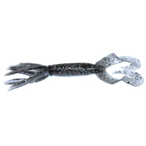 Yamamoto 5'' DT Hula Grub Smoke W/Blk & Hologram 10pk