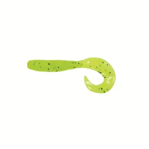 Yamamoto 4'' Single Tail Gru Chartreuse Blk Glitter 20pk