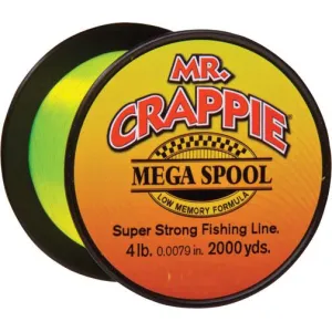Mr Crappie Mega Spool 6lb 1500 yd HiVis