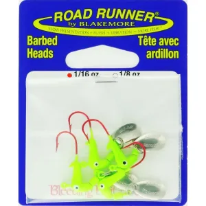 Road Runner Orig Barbed Head 1/16oz Chartreuse 4pk