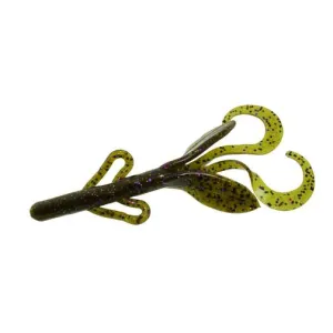 Zoom Baby Brush Hog 4'' Green Pumpkin Prp Gld 12pk