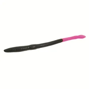 Creme 6'' Scoundrel Worms Black Fire Tail 12pk