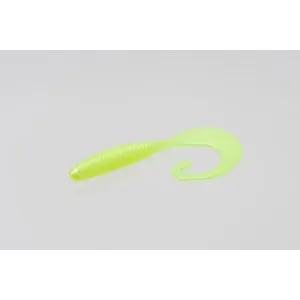Zoom Tab Tail Grub 4'' Chartreuse Pearl 10pk