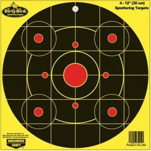 Birchwood Casey Dirty Bird Bulls-Eye Sight-In Targets 12" Round 4/ct