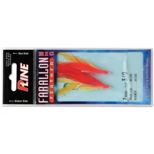 P-Line Farallon Feather 2 hk 3/0 Red/Yellow