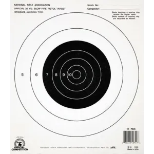 Champion Official NRA Targets B-16, 25 yd.,  Slow Fire, 100/Pack