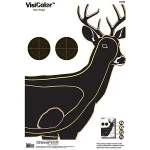 Champion VisiColor High-Visibility Paper Targets Deer, 13" X 18", 10/Pack