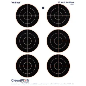 Champion VisiShot Targets 3" Bull's Eye Targets - 8.5" X 11", 10/Pack