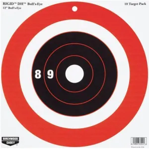 Birchwood Casey Rigid Paper DH Bulls-Eye Target 12" 10/ct