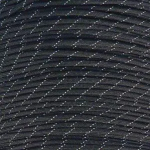 Mero 550 Paracord - 100' 550 lb Black 3 Reflctive Trac