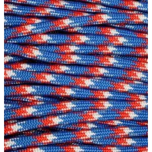 Mero 550 Paracord - 100' 550 lb Red/White/Blue Camo