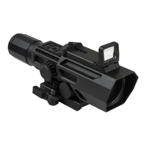 NcStar VSM ADO Dual Optic 3-9x42mm P4 Sniper Rifle Scope with Integrated Fold-Down Red Dot Optic - Black