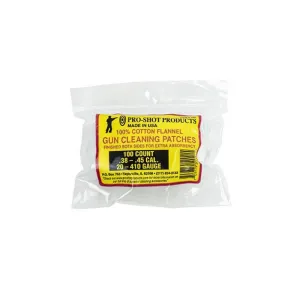 Pro-Shot 100% Cotton Flannel Patches .38-.45 Cal 100/ct