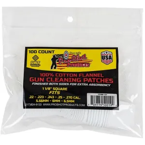 Pro-Shot 100% Cotton Flannel Patches .22 - .270 cal 100/ct