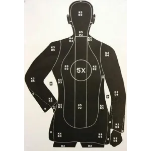Speedwell Police Qualification Silhouette New Standard 5 X Ring - 200/Pack -27" X 38"