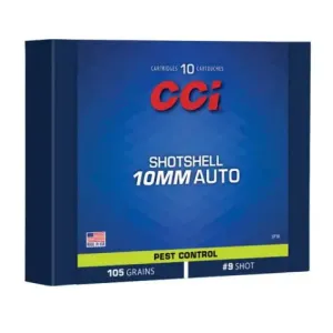 CCI Pest Control Handgun Shotshells 10mm Auto 53gr #9 Shot 890 fps 10/ct