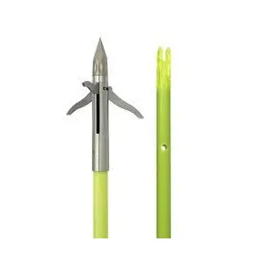 Muzzy Iron 3-Blade Fish Point w Chartreuse Arrow