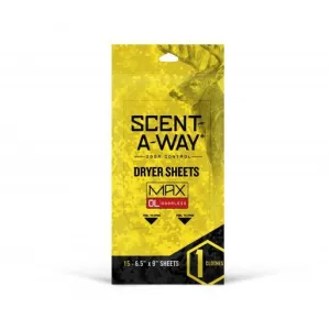 Scent-A-Way Max Odorless Dryer Sheets 15/ct