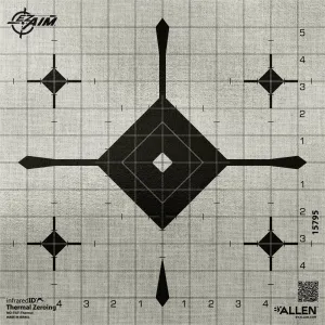 Allen EZ Aim Thermal ID Grid Bullseye Paper Target, 12" x 12," - Gray