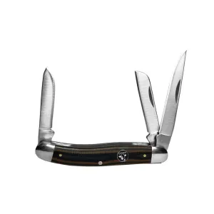 ABKT Cattleman Stockman Cowhand Series Knife 3 Blades Brown