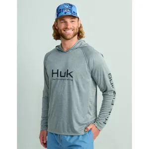 Huk Vented Pursuit Long Sleeve Hoodie Night Owl Heather M