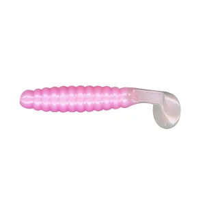 Charlie Brewer Slider Grub 1.5'' Pink/Pearl Tail  18pk