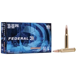 Federal Power-Shok Rifle Ammunition .30-06 Sprg 150 gr SP 2910 fps 20/ct