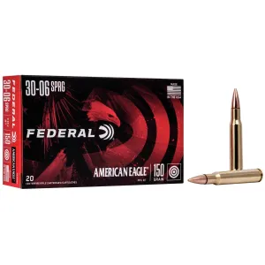 Federal American Eagle Rifle Ammunition .30-06 Sprg 150 gr FMJBT 2910 fps 20/ct