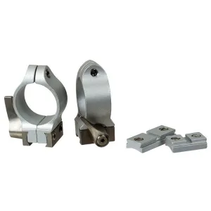 Muzzleloading Systems QuickLever Rings & Base Set - W Series 1" Medium, Silver