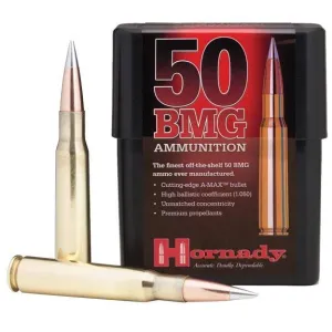 Hornady Match Rifle Ammunition .50 BMG 750 gr A-MAX 2815 fps 10/ct