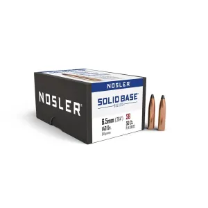 Nosler Solid Base Rifle Bullets 6.5mm .264" 140 gr 50/ct