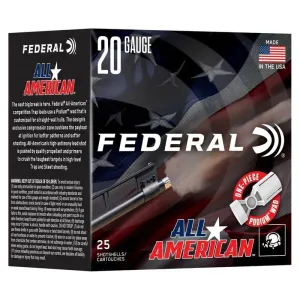 Federal All American Shotshells 20ga 2-3/4" 7/8oz 1200 fps #8 25/ct
