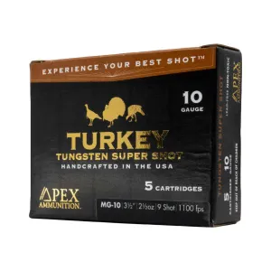 Apex Ammunition Turkey TSS Shotshells 10ga 3.5'' 2-1/2oz 1100fps #9 5/ct