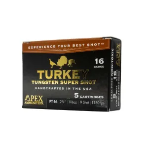 Apex Ammunition Turkey TSS Shotshells16ga 2-3/4" 1-5/8oz 1150fps #9 5/ct