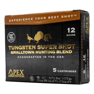 Apex Ammunition Turkey TSS Small Town Hunting Blend 12ga 3-1/2' 2-1/2oz 1175 fps #9 & #7.5 5/ct