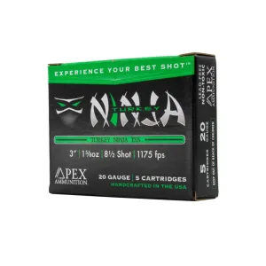 Apex Ammunition Turkey Ninja TSS Shotshells 20ga 3" 1-5/8oz 1175fps #8.5 5/ct