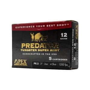 Apex Ammunition Predator TSS Shotshells 12ga 3-1/2" 2oz 1200 fps #4 5/ct