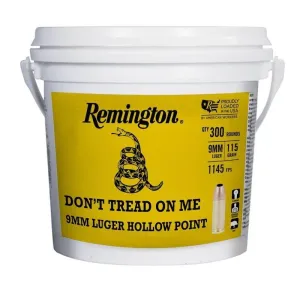 Remington UMC 250th Anniversary "Don't Tread On ME" Ammunition 9mm Luger 115gr JHP 1145 fps 300/ct