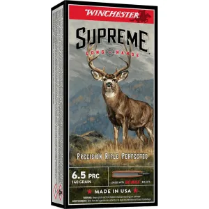 Winchester Supreme Long Range Rifle Ammunition 6.5 PRC 140gr PT 2900 fps 20/ct